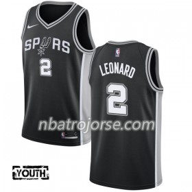 Barn San Antonio Spurs Tröja Kawhi Leonard 2 Nike 2017-18 Svart Swingman